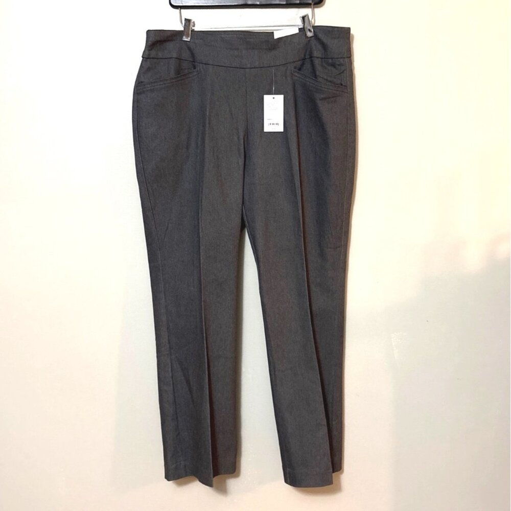 Croft & Barrow Womens Plus Bootcut Pants Mid Rise 16W Heather Gray Stretch Comfo